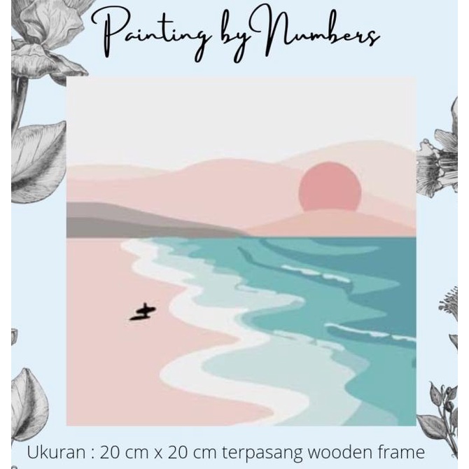 

Diy Painting By Number 20X20Cm Kerajinan Tangan - Beach Pastel