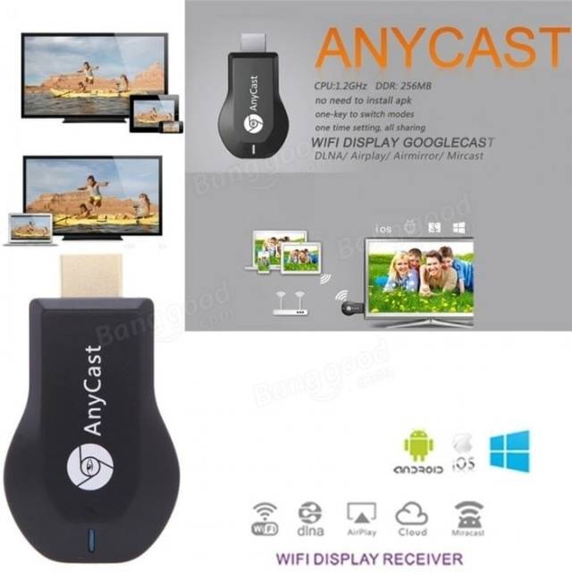 AnyCast M4 Plus Portable WiFi Miracast Dongle Receiver Airplay HDMI