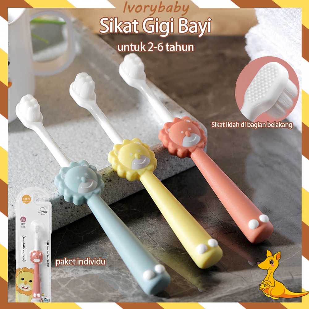 Ivorybaby Sikat gigi anak bayi 2 tahun dan sikat lidah bayi 2 in 1 baby tooth brush