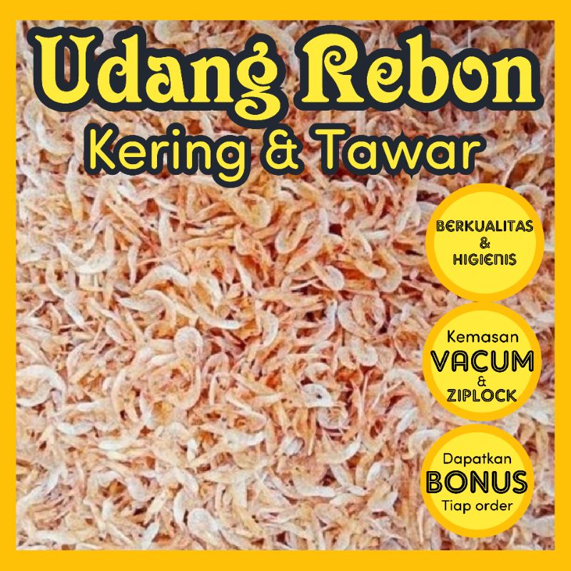 

udang rebon tawar dan kering murah 250gr bisa buat pakan ikan hias