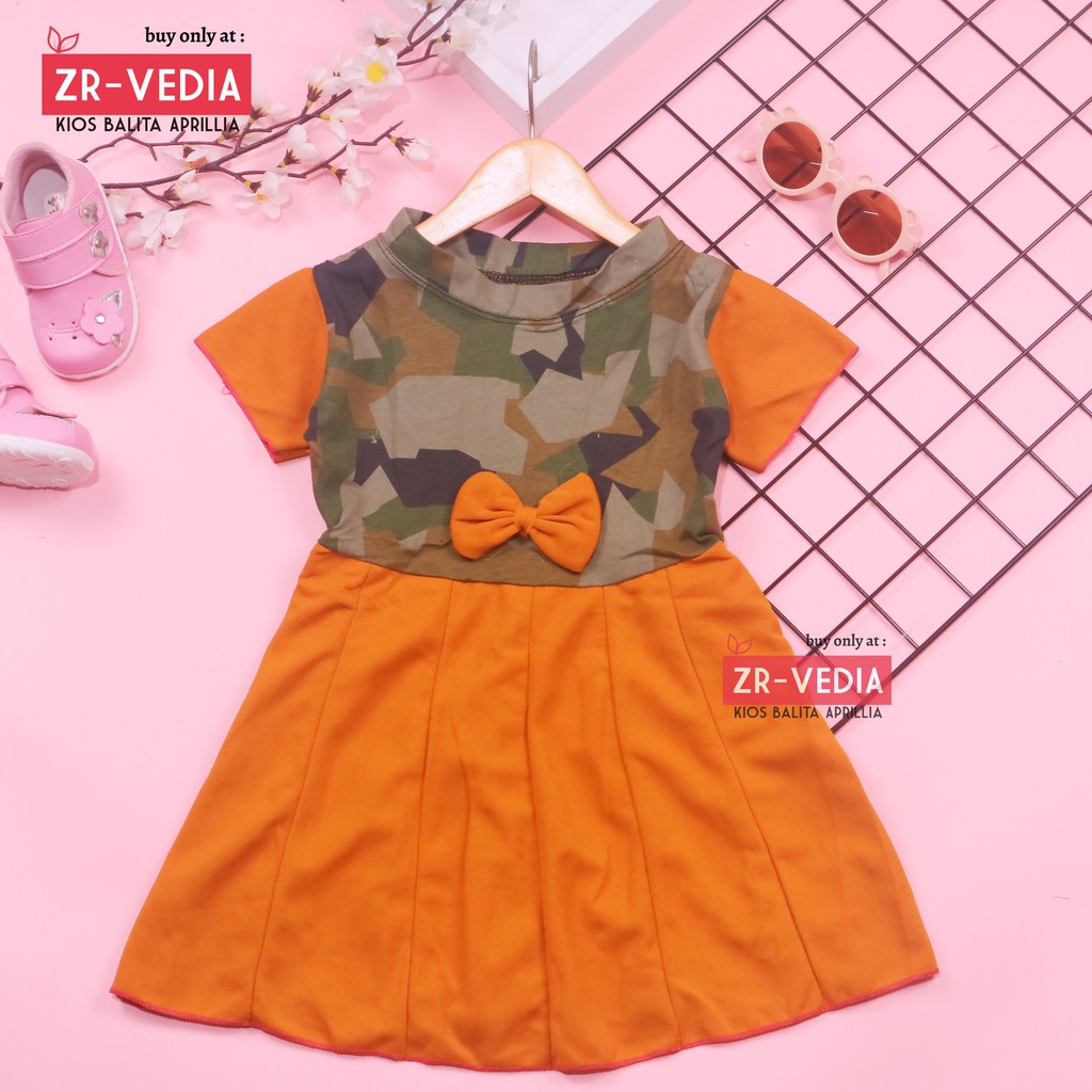 Dress Zaskia Uk 1-2 tahun / Dress Balita Anak Perempuan Cewek Dres Lengan Murah Casual Lucu Motif