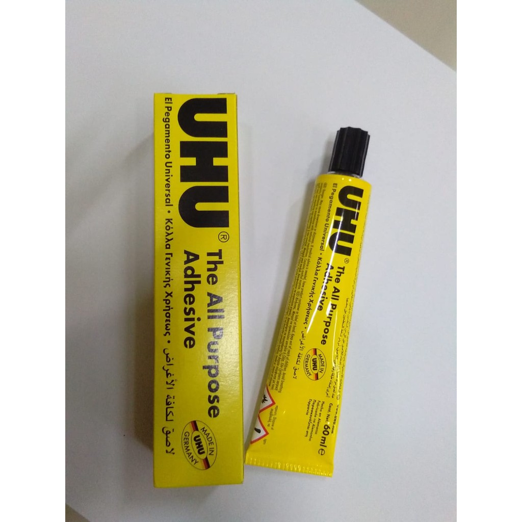 

UHU GLUE TUBES 60 ML lem bening untuk segala media permukaan kering lem perekat prakarya kertas