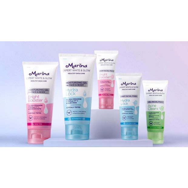 Marina Expert White &amp; Glow Series Moisturizing Gel | Whip Facial Foam | Gel Facial Foam