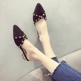Sandal Selop Flat Pointed Toe strap Ankle Silang Aksen Sandal Selop Flat Pointed Toe strap Ankle Silang Aksen