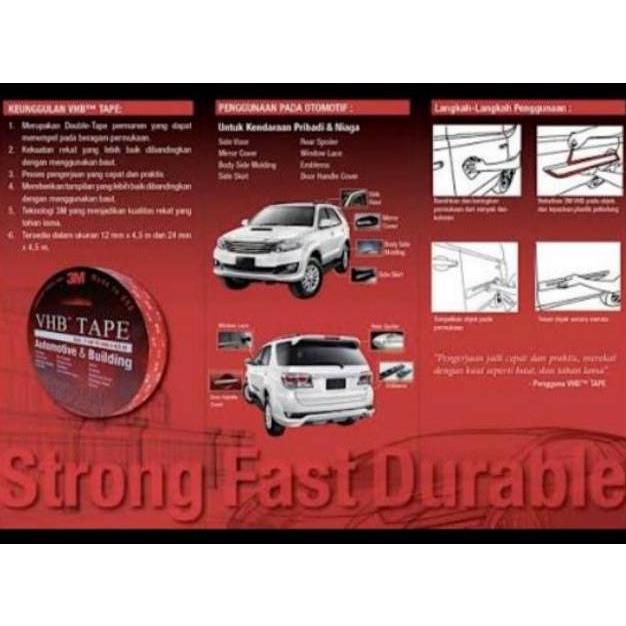 

[KODE PRODUK ZQ7DL9548] 3M Double Tape VHB 12MM /24MM x 4.5MM