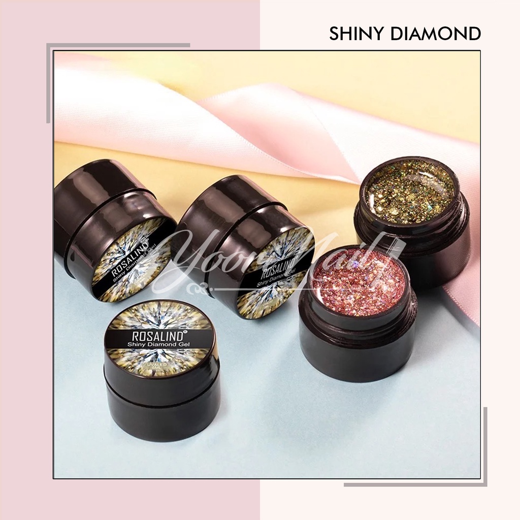 Rosalind shiny diamond gel shinny 5ml glitter pot gel rosalind kutek gel glitter nailart nail art