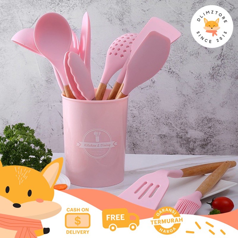 [DZ] HW70 - Sillicone Utensil Set 12 Pcs / Peralatan Masak Sutil Spatula Silikon