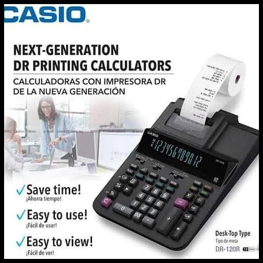 

Casio Kalkulator Calculator Dr120R Dr-120R Print Printing Struck Struk
