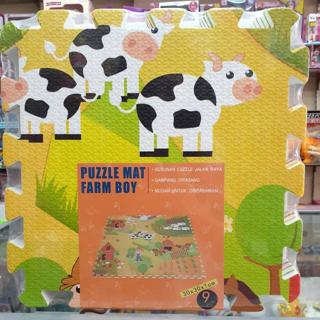 PUZZLE MAT FARM BOY Puzzle Lantai Alas Bermain Anak Gambar Hewan Ternak