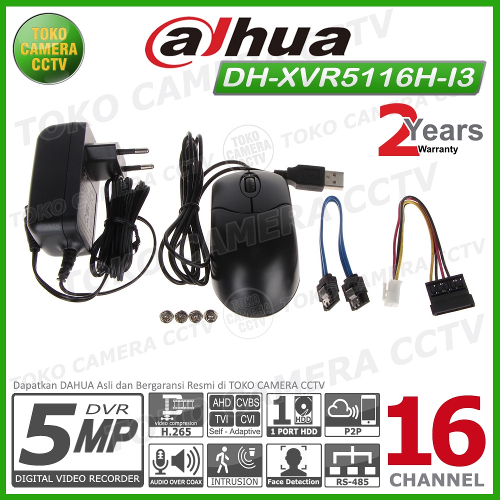 DVR DAHUA 16 CHANNEL XVR5116H-I3 5MP HDCVI DVR 16CH