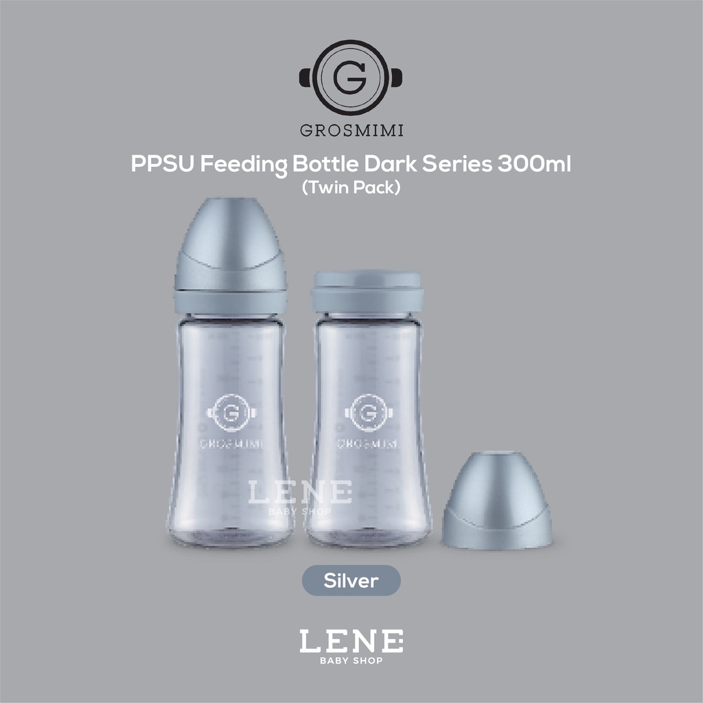 Grosmimi PPSU Feeding Bottle Dark Series 300ml Twin Pack