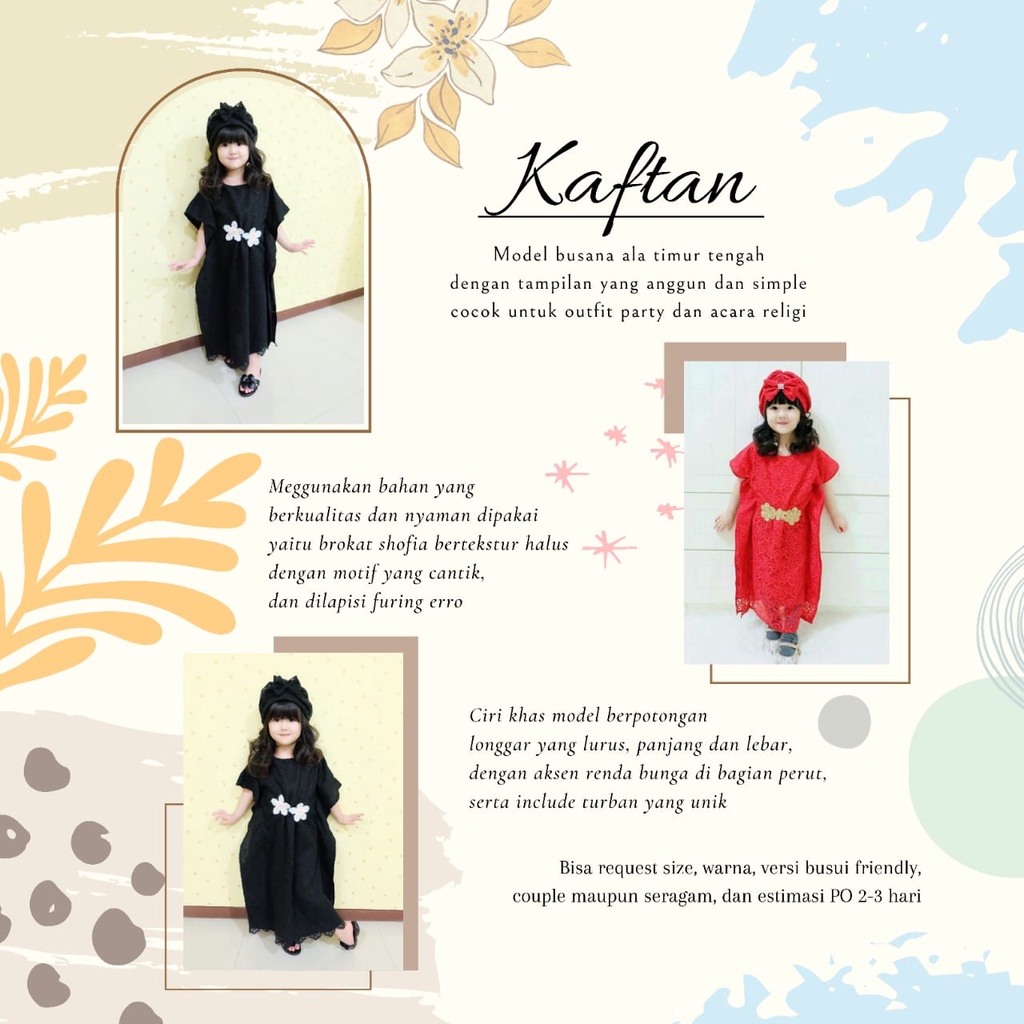 Kaftan FREE TURBAN |  Kaftan Anak | Kaftan Dewasa | Kaftan Couple | Kaftan Brokat | Kaftan Brukat | Baju Unik | Baju Anak Unik