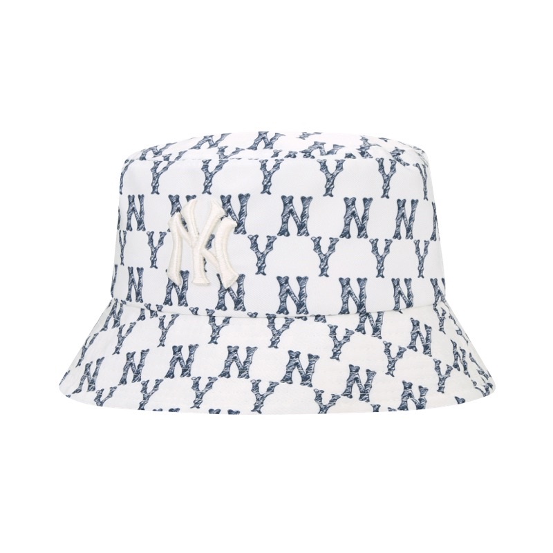 MLB NY Yankees Monogram Crayon Bucket Hat Ivory 100% Authentic