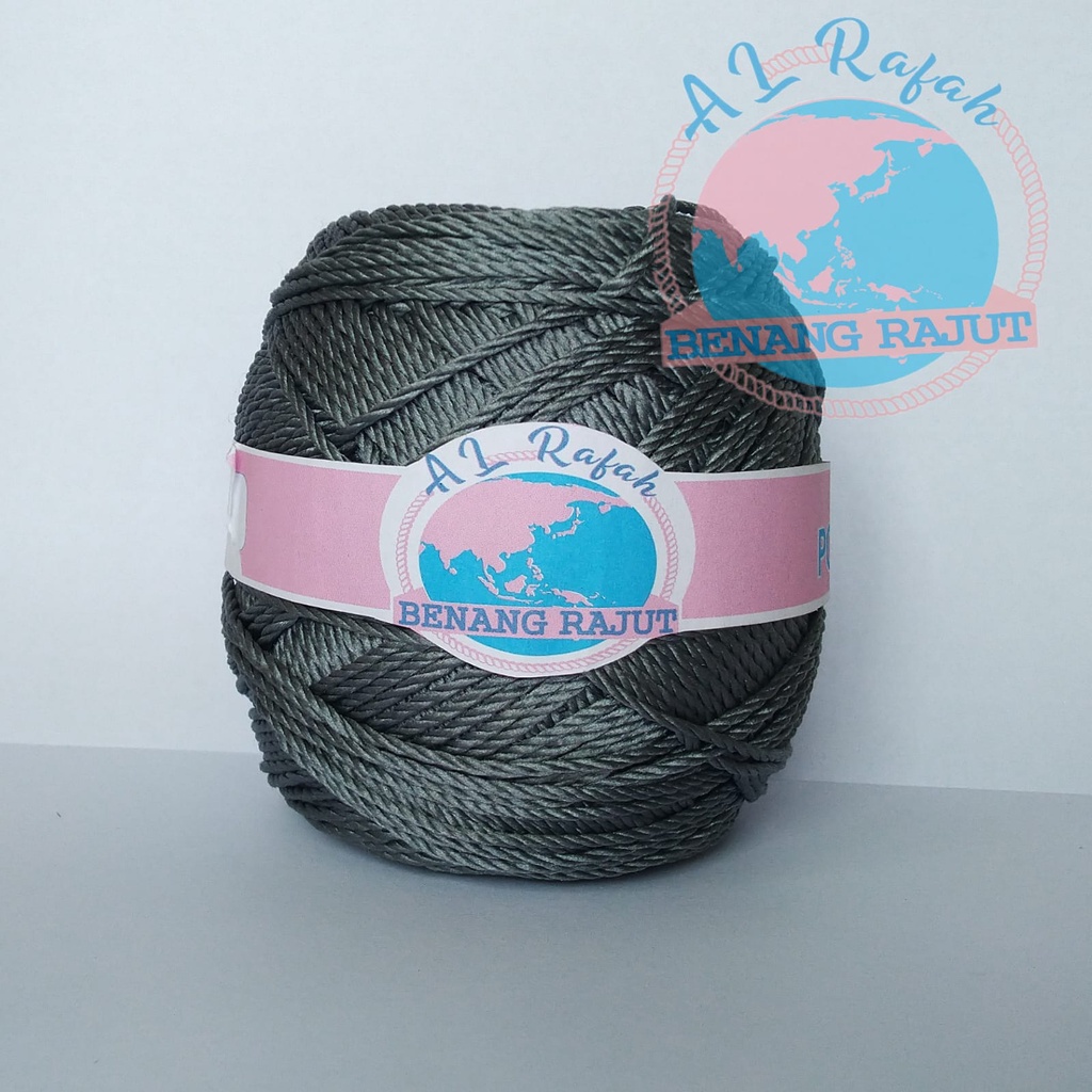 ALRAFAH - Benang Rajut Poly Kilap Abu tua /Polyester D27/ Abu tua