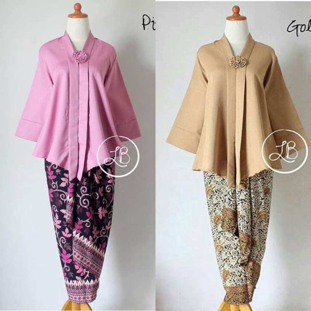 Kebaya Modern Setelan Floy Luna Mustarad / Baby Pink Dan Warna Lainnya