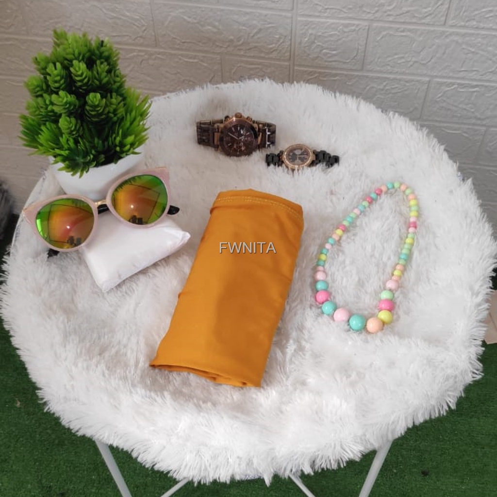 GAMIS LEBARAN MANSET ADEM LENGAN PANJANG MANGSET & MANSET ADEM LENGAN KUTUNG MANGSET POLOS WANITA INNER DRESS-MUSTARD