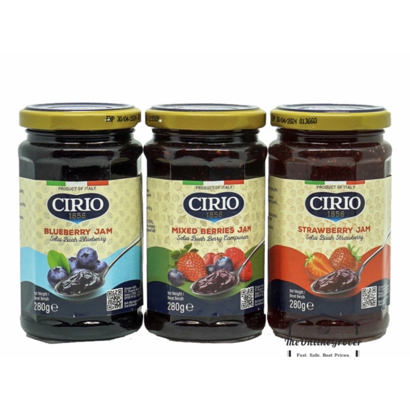 

Cirio Jam / selai rasa blueberry, strawbery & mixed berries 280gr