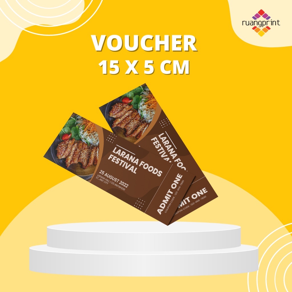 cetak voucher / kupon diskon / cetak kupon / karcis / tiket event (Art paper 150)