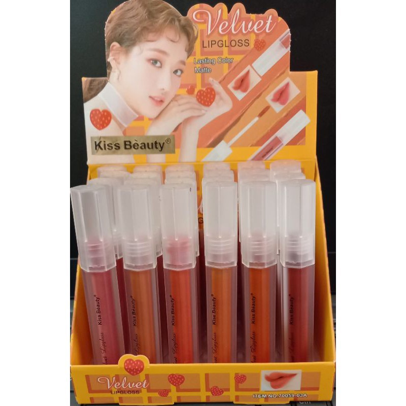 [PER BOX] LIPGLOSS/LIPGLOS KISS BEAUTY VELVET LASTING COLOR MATTE NO.70059/PEACH 70082