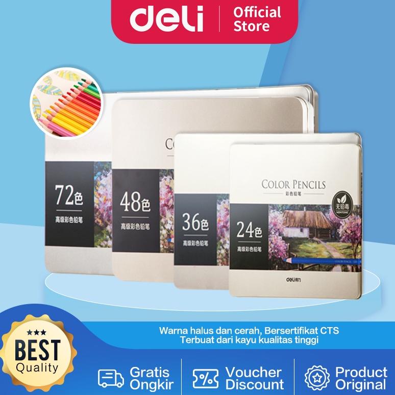 

((BISA COD)) Deli High-grade Oil Pencil Color Pensil Warna Minyak 48/72 Warna 6567 6568
