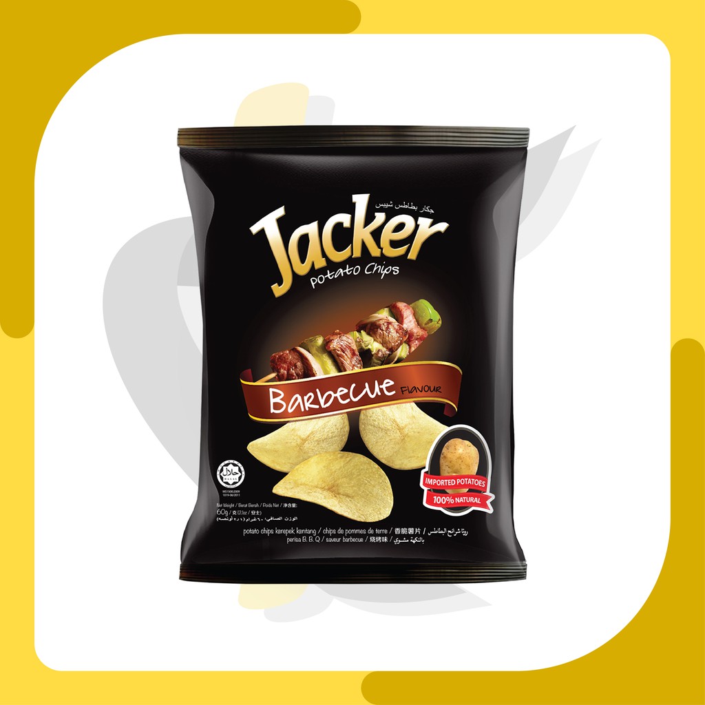 Snack Import Malaysia | Jacker Keripik Kentang / Potato Chips BBQ/Barbecue 60gr