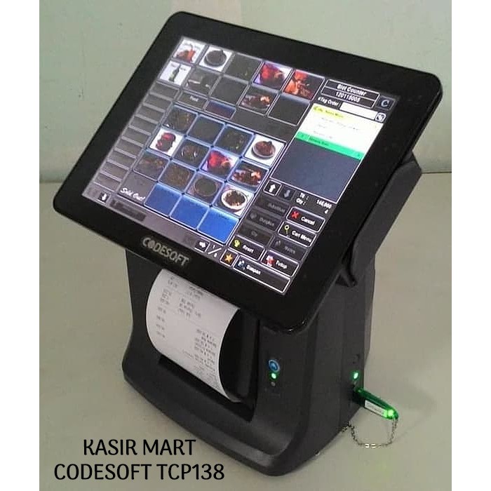 MESIN KASIR CODESOFT TCP-138 TOUCHSCREEN - TCP138 POS ALL IN ONE ANDROID PLUS PRINTER 58MM