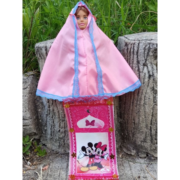 Mukena + sajadah boneka barbi