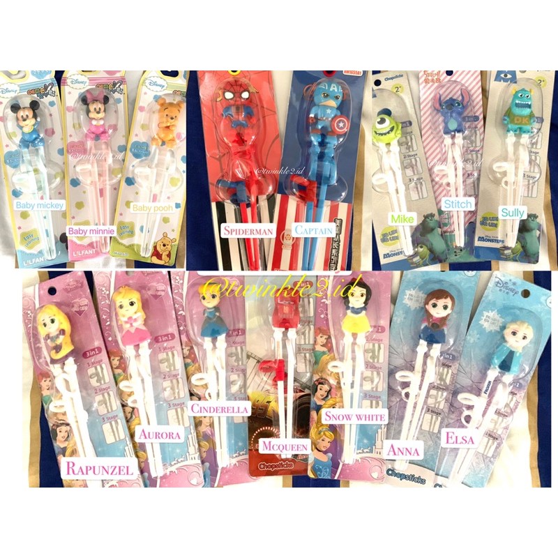 Training Chopstick Mickey Minnie  / Sumpit Anak / Sumpit Frozen Elsa Anna / Sumpit Latih Anak