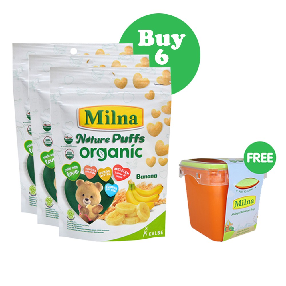 MILNA Nature Puffs Organic 15gr / Milna Puff Cemilan Bayi ...