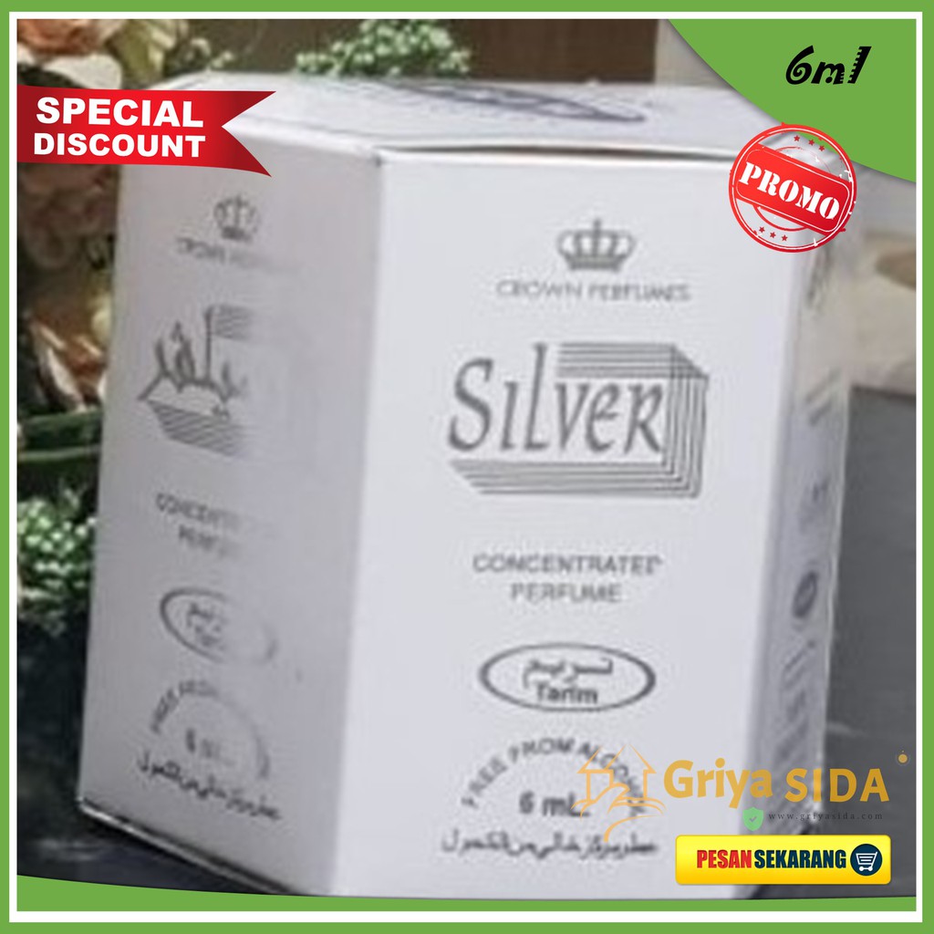 Parfum silver 6ml tarim minyak wangi aroma silver mirip al rehab PROMO!