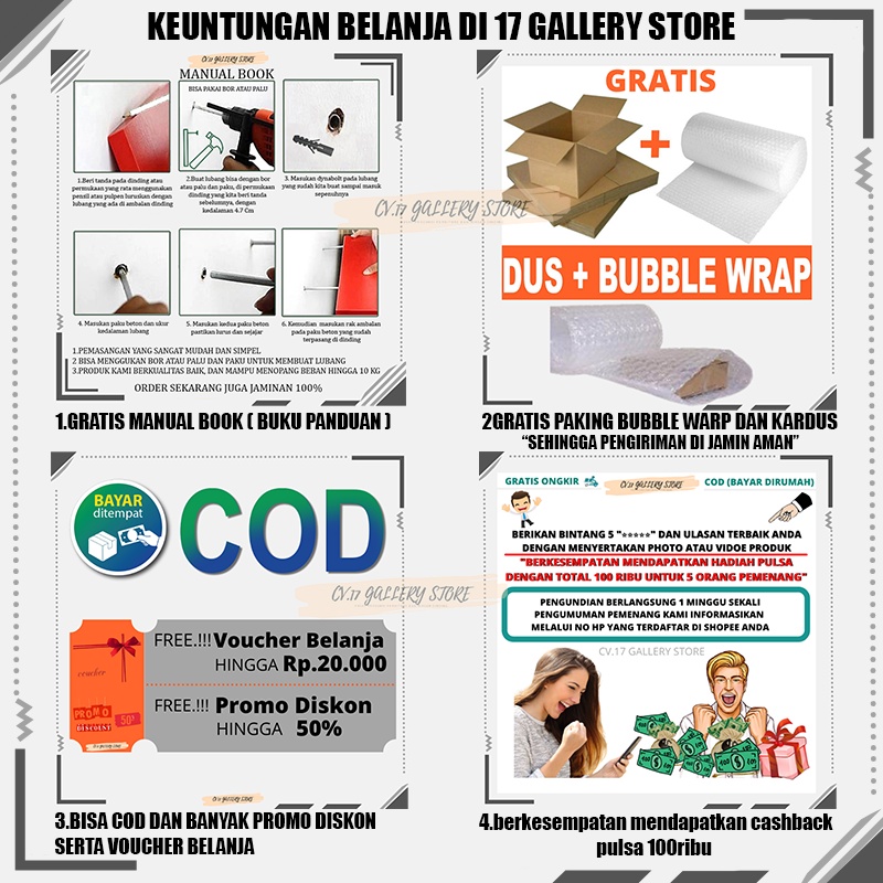 Rak Papan Hiasan Ambalan Hambalan (KHUSUS ORDER KETIKA SHOPEE LIVE ) Tempat penyimpanan Bunga Buku Kosmetik makeup Make up Bumbu Dapur Dekorasi Dinding Dingding Tembok Tempel 3 PCS Ruang Tamu Kamar Tidur Cowok Kayu Susun Minimalis Serbaguna