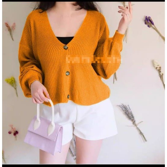 Belleza Outlet baju rajut Cardigan rajut atasan wanita  Fista