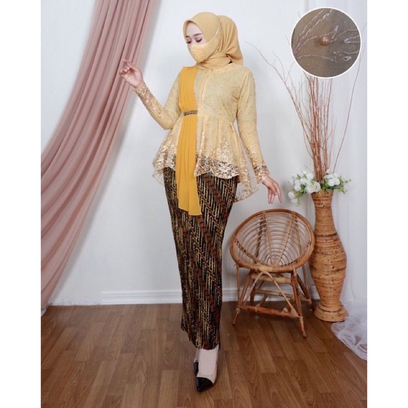 Atasan kebaya aurora selendang / Kebaya modern / Kebaya tulle busui friendly / Baju pesta wanita