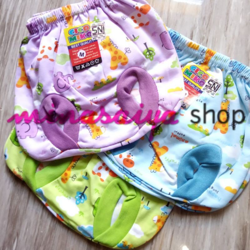 CICO MIKO 3 pcs dan ecer Celana Pop Bayi SNI Motif Uk. M - L