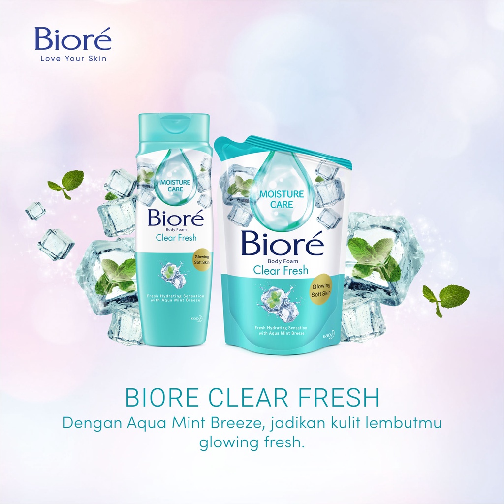 Biore Body Foam Clear Fresh 250ml (Sabun Mandi Cair Isi Ulang)