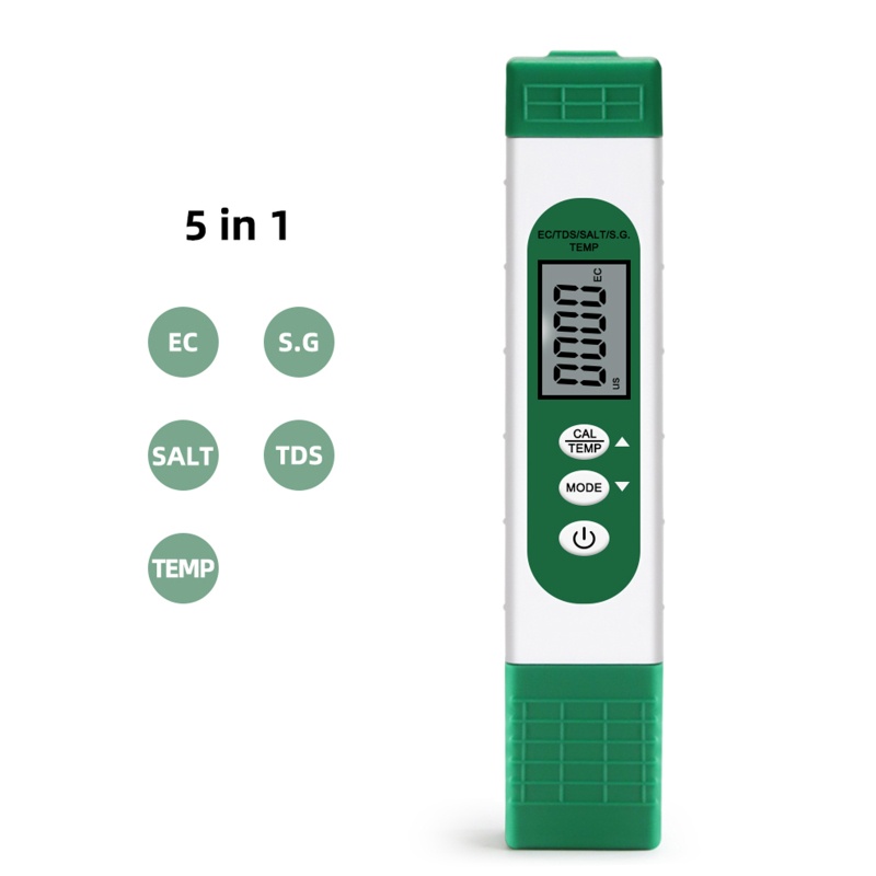 Kiss TDS Meter Digital 5in1 Untuk Mengukur Suhu Air / Garam