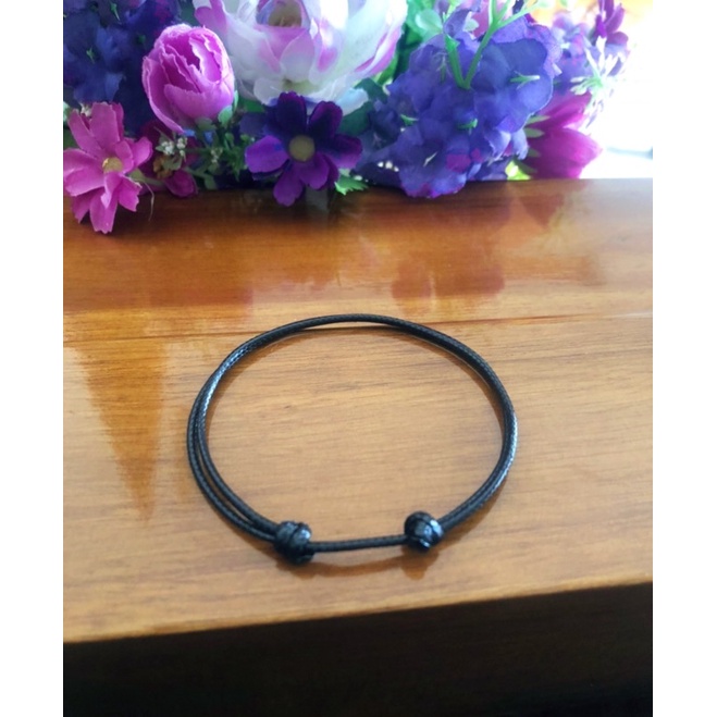 Gelang hitam polos/ Gelang tali korea