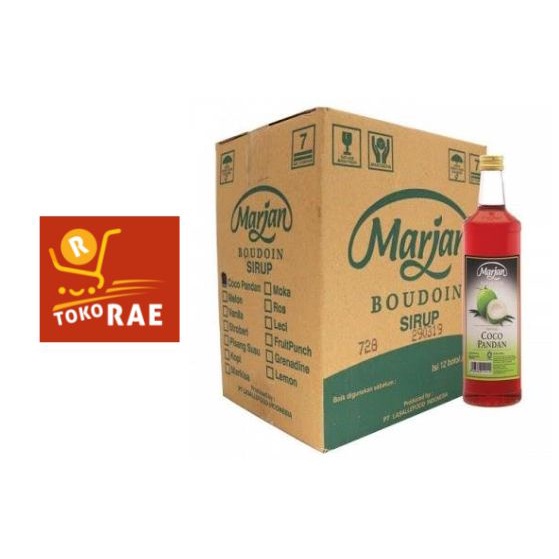 Sirup Marjan Boudoin rasa Cocopandan &amp; Melon 1 dus 12 botol