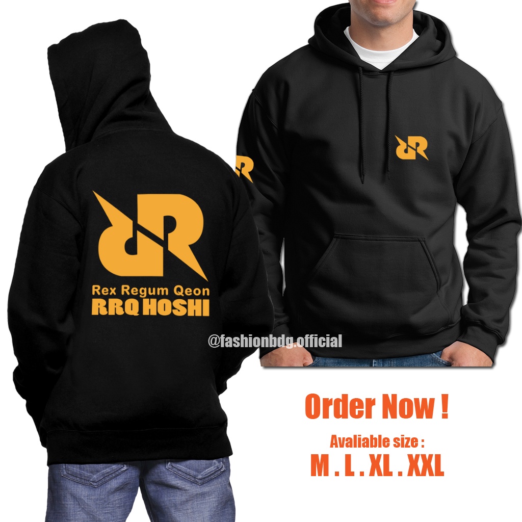 Sweater RRQ Hoshi E-Sport Mobile Legend Bang Bang ML BB Rex Regum Qeon Sweater Pria Hoodie RRQ