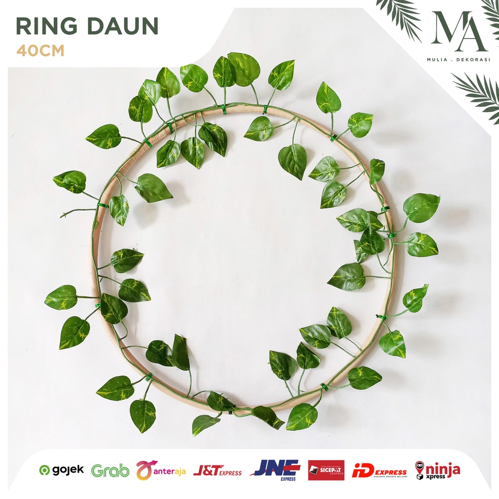 Ring Rotan Lingkaran 40cm Dekorasi Backdrop Aksesoris Lamaran Nikahan Lengkap Custom Nama Inisial Nama