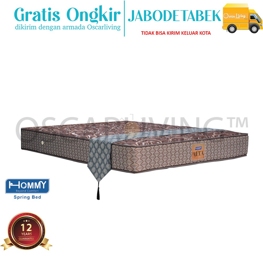 Hommy Alta Kasur Spring Bed Coklat Tebal 26 Cm Springbed [Mattress Only/Khusus Jabodetabek]