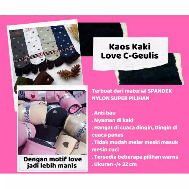 C-Geulis kaos kaki love C-Geulis