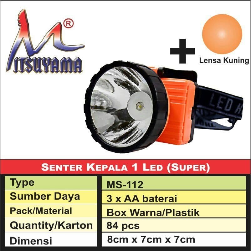 COD SENTER KEPALA MITSUYAMA MS-112 Headlight Senter Kepala Led Mitsuyama Ms-112 Headlamp Ms-112