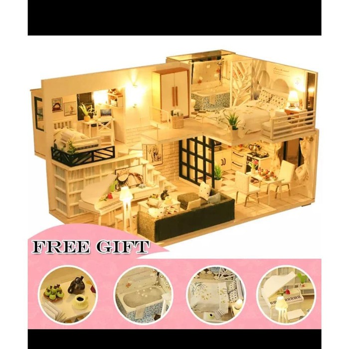 doll house miniatur rumah boneka paket diy doll house kit miniature