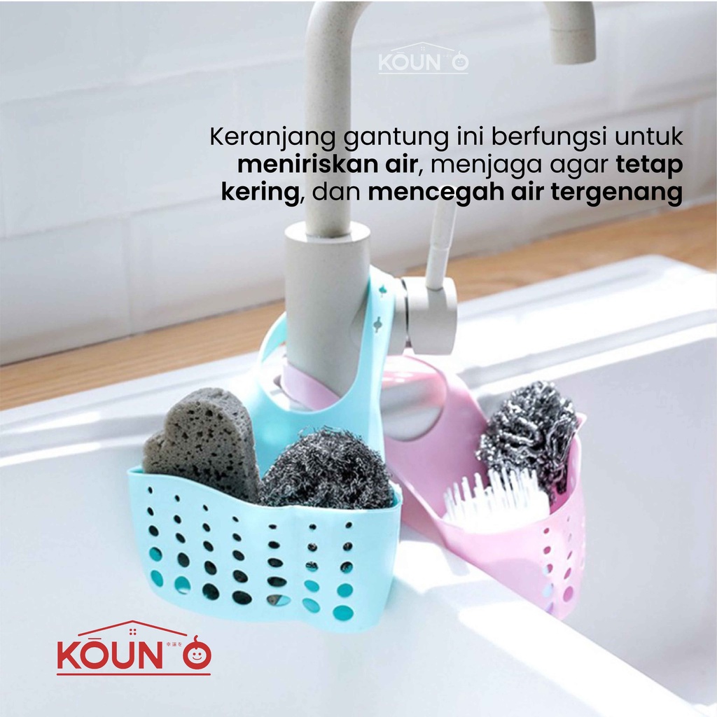 Keranjang Spon Cuci Piring Westafel Gantungan Kran Wastafel Tempat Spons dan Sikat Dapur Serbaguna