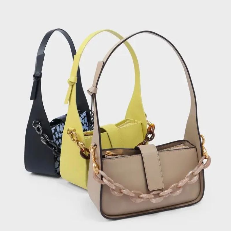 CK Leather Chain-Link Bag