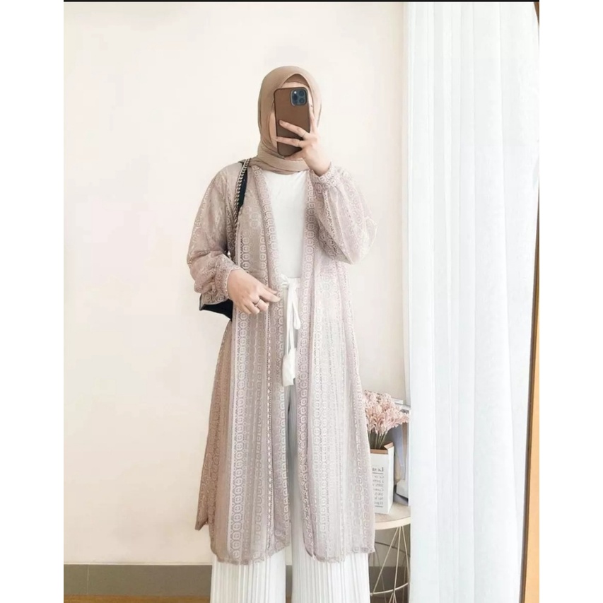 BAJU KONDANGAN CARDIGAN LENGAN PANJANG BALON BAHAN BURKAT PREMIUM