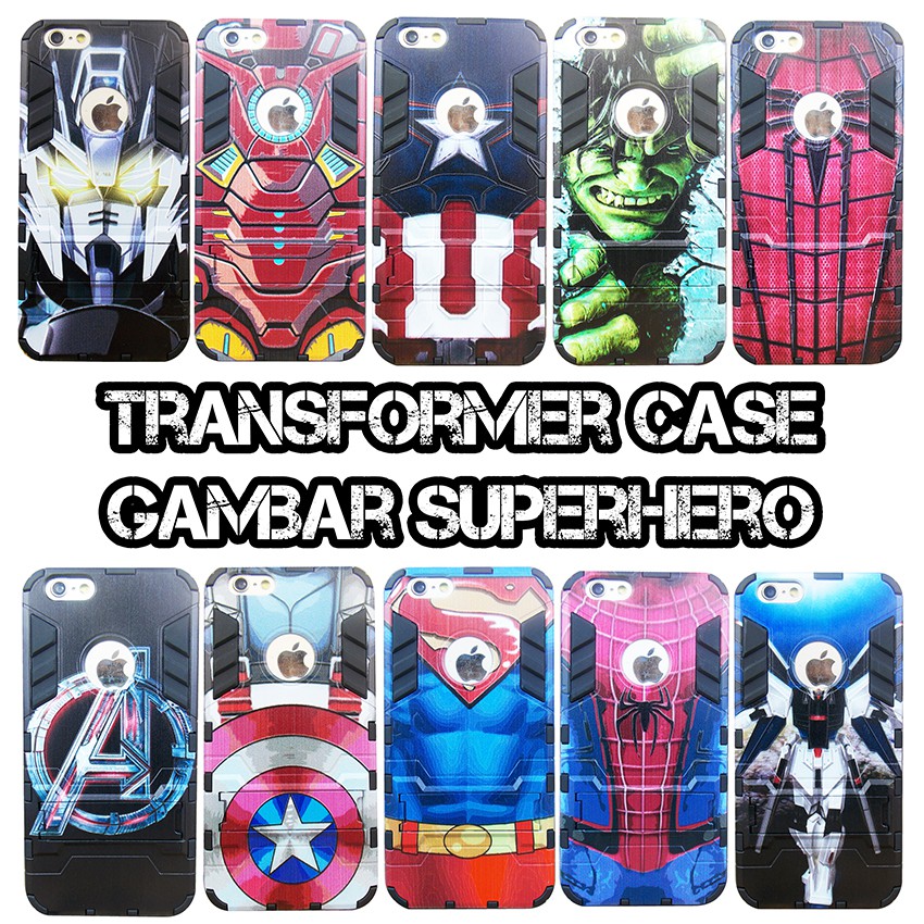 Case Transformer Gambar timbul Bisa Standing For Hp Iphone 5G 6+ 7G 8G 7+ 8+ Samsung A320 /A3 2017 A520 /A5 2017 A720 /A7 2017 J520 /J5 2017 J720 /J7 2017 Oppo F3+ Xiaomi Redmi 4Prime