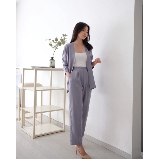 One Set Setelan Wanita Celana Blazer Kantor Formal