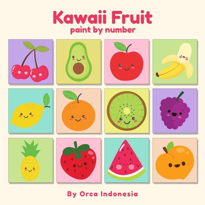 

BEST SELLER! PAINT BY NUMBER KIT [KAWAII FRUIT] - ORCA INDONESIA - KANVAS 20 X 20 C ALAT LUKIS TERMURAH PALING LENGKAP AL5